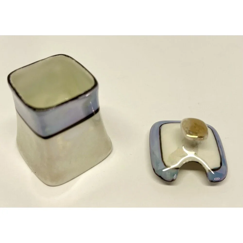 Mini Vintage Noritake Japan Luster Condiment Set Salt Pepper Mustard on Tray